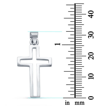 Plain Cross Charm Pendant 925 Sterling Silver Fashion Jewelry